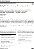 Cover page: Building Better Bridges: Outcomes of a Community-Partnered New School Transition Intervention for Students on the Autism Spectrum