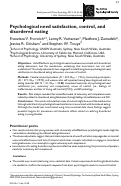 Cover page: Psychological need satisfaction, control, and disordered eating