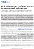 Cover page: An Arabidopsis gene regulatory network for secondary cell wall synthesis