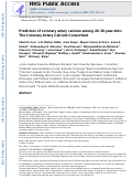 Cover page: Predictors of coronary artery calcium among 20-30-year-olds: The Coronary Artery Calcium Consortium