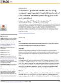 Cover page: Provision of guideline-based care for drug-resistant tuberculosis in South Africa: Level of concordance between prescribing practices and guidelines.