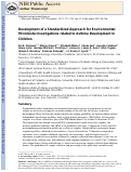 Cover page: Development of a standardized approach for environmental microbiota investigations related to asthma development in children