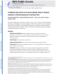 Cover page: A Walking Intervention to Increase Weekly Steps in Dialysis Patients: A Pilot Randomized Controlled Trial