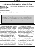 Cover page: Pennies for Your Thoughts: A Case Series of Pancytopenia Due to Zinc-Induced Copper Deficiency in the Same Patient