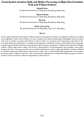 Cover page: Visual Spatial Attention Skills and Holistic Processing in High School StudentsWith and Without Dyslexia