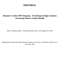 Cover page: Dynamic cardiac PET imaging: Technological improvements advancing future cardiac health