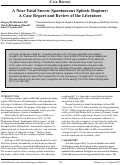 Cover page: A Near Fatal Sneeze Spontaneous Splenic Rupture: A Case Report and Review of the Literature