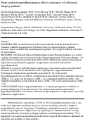 Cover page: Even modest hypoalbuminemia affects outcomes of colorectal surgery patients.