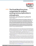 Cover page: The Visual Word Form Area compensates for auditory working memory dysfunction in schizophrenia