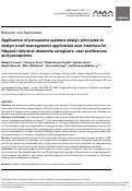 Cover page: Application of persuasive systems design principles to design a self-management application user interface for Hispanic informal dementia caregivers: user preferences and perceptions