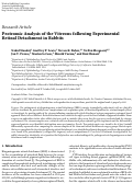 Cover page: Proteomic Analysis of the Vitreous following Experimental Retinal Detachment in Rabbits