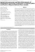 Cover page: Spatial, Environmental, and Biotic Determinants of Zooplankton Community Composition in Subarctic Lakes and Ponds in Wapusk National Park, Canada