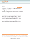 Cover page: Ultralow viscosity of carbonate melts at high pressures.