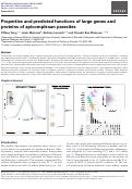 Cover page: Properties and predicted functions of large genes and proteins of apicomplexan parasites.