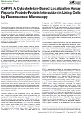 Cover page: CAPPI: A Cytoskeleton-Based Localization Assay Reports Protein-Protein Interaction in Living Cells by Fluorescence Microscopy