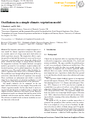 Cover page: Oscillations in a simple climate–vegetation model