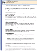 Cover page: Factors associated with pregnancy attempts among female young adult cancer survivors