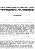 Cover page: How do you disclose the unrepresentable? : A Mixtec filmmaker’s approaches towards generational sexual abuse in La Tiricia O Cómo Curar la Tristeza (2012)