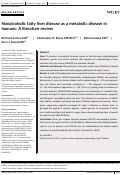 Cover page: Nonalcoholic fatty liver disease as a metabolic disease in humans: A literature review