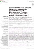 Cover page: Species-Specific Shifts in Diurnal Sap Velocity Dynamics and Hysteretic Behavior of Ecophysiological Variables During the 2015–2016 El Niño Event in the Amazon Forest