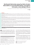 Cover page: Modeling the Relationship among Gray Matter Atrophy, Abnormalities in Connecting White Matter, and Cognitive Performance in Early Multiple Sclerosis