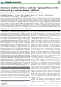 Cover page: Structural and biochemical basis for regiospecificity of the flavonoid glycosyltransferase UGT95A1