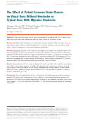 Cover page: The Effect of Patent Foramen Ovale Closure on Visual Aura Without Headache or Typical Aura With Migraine Headache