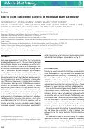 Cover page: Top 10 plant pathogenic bacteria in molecular plant pathology.