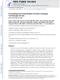 Cover page: Proceedings from Heart Rhythm Society’s emerging technologies forum, Boston, MA, May 12, 2015