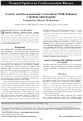 Cover page: Genetic and Environmental Associations With Pediatric Cerebral Arteriopathy