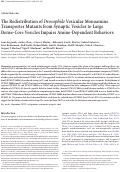 Cover page: The Redistribution of Drosophila Vesicular Monoamine Transporter Mutants from Synaptic Vesicles to Large Dense-Core Vesicles Impairs Amine-Dependent Behaviors