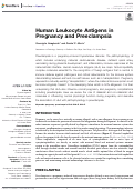 Cover page: Human Leukocyte Antigens in Pregnancy and Preeclampsia