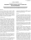 Cover page: Interpretation of COVID-19 Laboratory Tests in Correlation with the Clinical Presentation