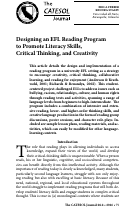 Cover page: Designing an EFL Reading Program to Promote Literacy Skills, Critical Thinking, and Creativity