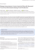 Cover page: Human Sensorimotor Cortex Control of Directly Measured Vocal Tract Movements during Vowel Production