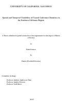 Cover page: Spatial and Temporal Variability of Coastal Carbonate Chemistry in the Southern California Region