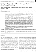 Cover page: Spinal phospholipase A2 in inflammatory hyperalgesia: role of Group IVA cPLA2