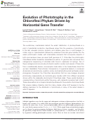 Cover page: Evolution of Phototrophy in the Chloroflexi Phylum Driven by Horizontal Gene Transfer