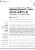 Cover page: Large-Scale Data Mining of Rapid Residue Detection Assay Data From HTML and PDF Documents: Improving Data Access and Visualization for Veterinarians