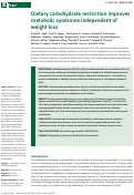 Cover page: Dietary carbohydrate restriction improves metabolic syndrome independent of weight loss