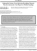 Cover page: Salmonella Urinary Tract Infection Heralding Thoracic Mycotic Aneurysm: Case Report as Medical Apology