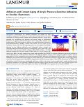 Cover page: Adhesion and Contact Aging of Acrylic Pressure-Sensitive Adhesives to Swollen Elastomers