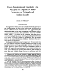 Cover page: Cross-Jurisdictional Conflicts: An Analysis of Legitimate State Interests on Federal and Indian Lands