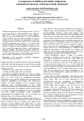 Cover page: A comparison of children and adults’ judgements and decisions based on verbal uncertainty statements