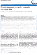 Cover page: Detecting separate time scales in genetic expression data