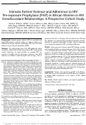 Cover page: Intimate Partner Violence and Adherence to HIV Pre-exposure Prophylaxis (PrEP) in African Women in HIV Serodiscordant Relationships