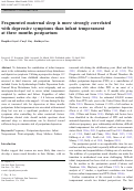 Cover page: Fragmented maternal sleep is more strongly correlated with depressive symptoms than infant temperament at three months postpartum