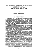 Cover page: The Political Economy of Financial Reform in Japan: The Banking Act of 1982