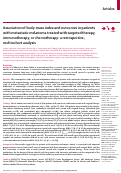 Cover page: Association of body-mass index and outcomes in patients with metastatic melanoma treated with targeted therapy, immunotherapy, or chemotherapy: a retrospective, multicohort analysis