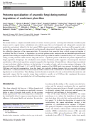 Cover page: Proteome specialization of anaerobic fungi during ruminal degradation of recalcitrant plant fiber